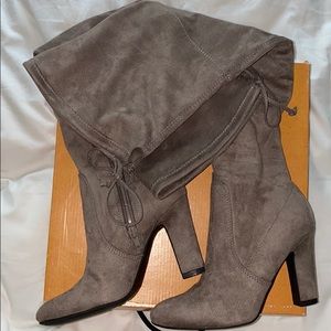 Taupe Over The Knee Boot